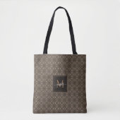 Brown Geometrie Batik Muster Monogramm Tasche (Vorderseite)