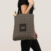 Brown Geometrie Batik Muster Monogramm Tasche (Von Nahem)