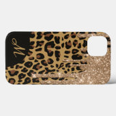 Brown Gepunktet Jaguar Print mit Glitzer Case-Mate iPhone Hülle (Rückseite (Horizontal))