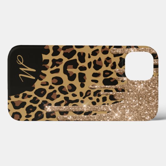 Brown Gepunktet Jaguar Print mit Glitzer Case-Mate iPhone Hülle (Rückseite (Horizontal))