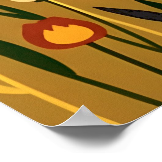 Brown Gepunktet Quail Abstrakt Poster (Ecke)