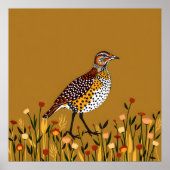 Brown Gepunktet Quail Abstrakt Poster (Vorne)