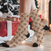 Brown Gingerbread Man Polka Dot Christmas Socken