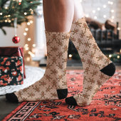 Brown Gingerbread Man Polka Dot Christmas Socken