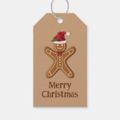 Brown Gingerbrot Weihnachtskost mit Text Geschenkanhänger (Vorderseite)