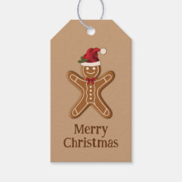 Brown Gingerbrot Weihnachtskost mit Text Geschenkanhänger