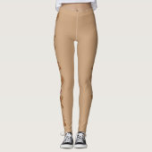 Brown Gingerbrot Weihnachtskrümel Formen Leggings (Vorderseite)