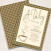 Brown Gingham Coffee Baby Brauen Dusche Einladung