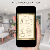 Brown Gingham Coffee Baby Brauen Dusche Einladung