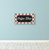 Brown Gingham Coffee Shop Sign Leinwanddruck (Insitu (Holzboden))