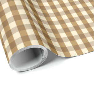 Brown-Gingham Geschenkpapier