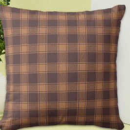 Brown Gingham Herbst Herbstwirbel Kissen