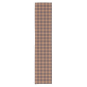 Brown Gingham Herbst Kurzer Tischläufer (Vorderseite)