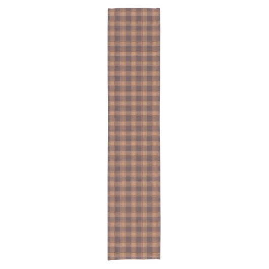 Brown Gingham Herbst Kurzer Tischläufer (Vorderseite)