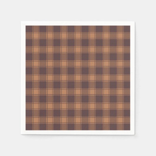 Brown Gingham Herbst Serviette (Vorderseite)