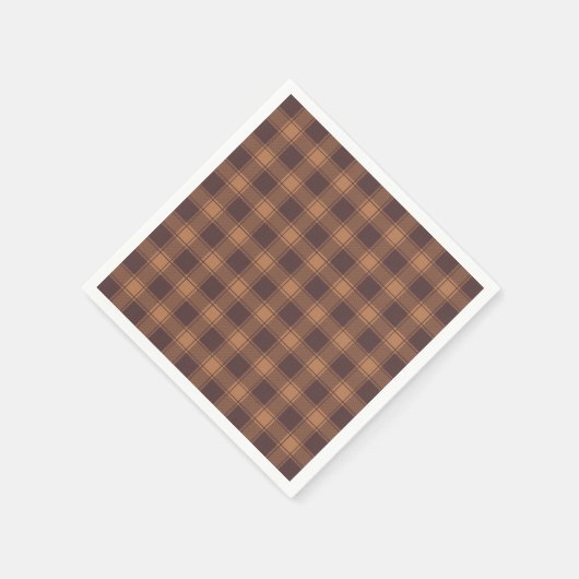 Brown Gingham Herbst Serviette (Ecke)