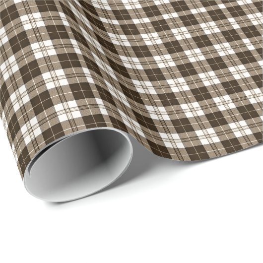Brown-Gingham kariert Geschenkpapier (Rolleneckpunkt)
