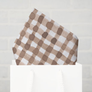 Brown Gingham Kariert Watercolor Trendy Seidenpapier