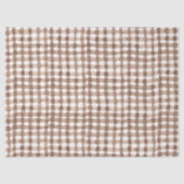 Brown Gingham Kariert Watercolor Trendy Seidenpapier (Vorderseite)