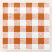 Brown Gingham Karo Glasuntersetzer (Vorderseite)