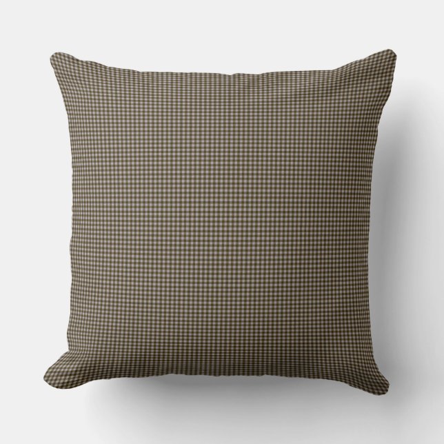 Brown-Gingham-Karo-Innenkissen 20x20 Kissen (Vorderseite)