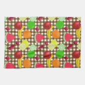 Brown Gingham Karo mit Fruit Pattern Geschirrtuch (Horizontal)