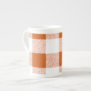 Brown Gingham Karo Pattern Porzellantasse