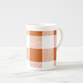 Brown Gingham Karo Pattern Porzellantasse (Vorderseite Rechts)