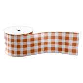 Brown Gingham Karo Pattern Ripsband (Spule)