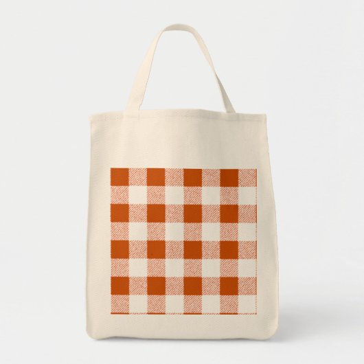 Brown Gingham Karo Pattern Tragetasche (Vorne)