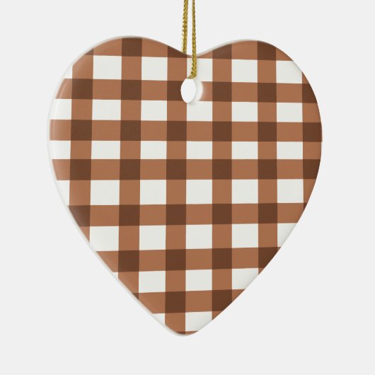 Brown Gingham Keramik Ornament (Rechts)