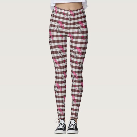 Brown Gingham Leggings (Vorderseite)