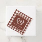 Brown Gingham Monogram Wappen Custom Geschenkanhänger (Beispiel)