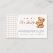 Brown Gingham Teddy Bear Neutral Baby Shower Paper Begleitkarte (Vorderseite)