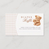 Brown Gingham Teddy Bear Neutral Baby Shower Paper Begleitkarte (Vorderseite)