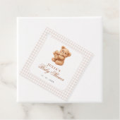 Brown Gingham Teddy Bear Neutral Baby Shower Paper Geschenkanhänger (Beispiel)