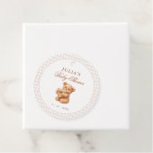 Brown Gingham Teddy Bear Neutral Baby Shower Paper Geschenkanhänger (Beispiel)