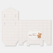Brown Gingham Teddy Bear Neutral Baby Shower Paper Geschenkschachtel (Ungefaltet)