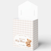 Brown Gingham Teddy Bear Neutral Baby Shower Paper Geschenkschachtel (Offen)