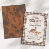 Brown Gingham Western Baby Shower Invitation Einladung
