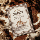 Brown Gingham Western Baby Shower Invitation Einladung