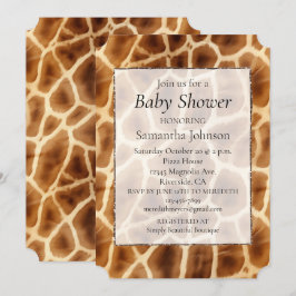 Brown Giraffe Animal Print Einladung