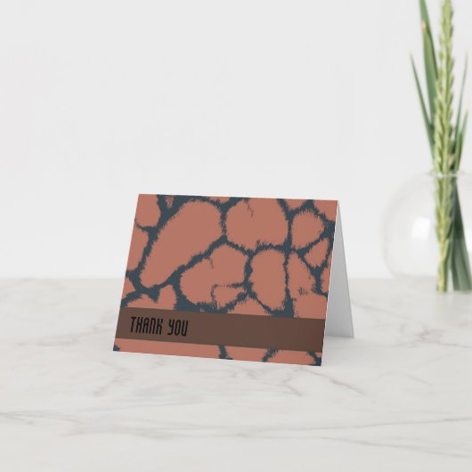 Brown Giraffe Fur Muster Danke (Vorderseite)