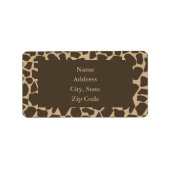 Brown Giraffe Muster Print Adressaufkleber (Vorne)