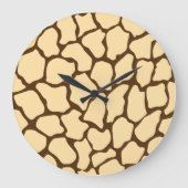 Brown Giraffe Pattern – Minimal Animal Print Große Wanduhr (Vorderseite)