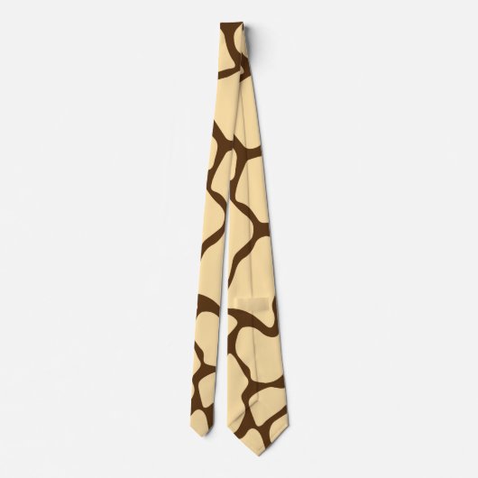 Brown Giraffe Pattern – Minimal Animal Print Krawatte (Rückseite)