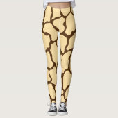 Brown Giraffe Pattern – Minimal Animal Print Leggings (Vorderseite)
