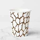 Brown Giraffe Pattern – Minimal Animal Print Pappbecher (Rückseite)
