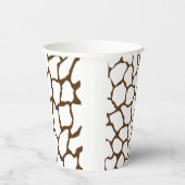 Brown Giraffe Pattern – Minimal Animal Print Pappbecher (Rechts)