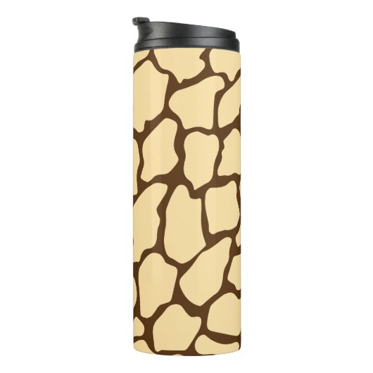 Brown Giraffe Pattern – Minimal Animal Print Thermosbecher (Nach rechts gedreht)